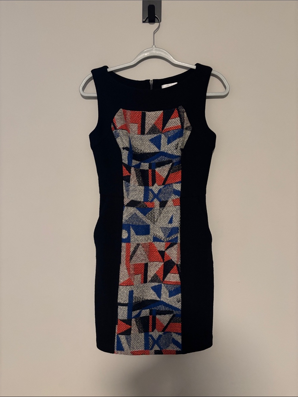 MILLY geometric print panel dress with pockets size 2